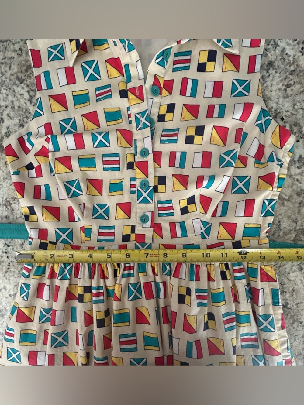 Modcloth Nautical Signal Flag Shirtwaist Dress Size S Coastal Sailing Yacht Club - Picture 11 of 11